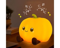 Daity Pompoennachtlampje - oplaadbaar babynachtlampje - 3-standen helderheid - dimbaar via aanraking - timerfunctie van 20 minuten - kamerdecoratie - Halloween - Kerstmis en verjaardagscadeau