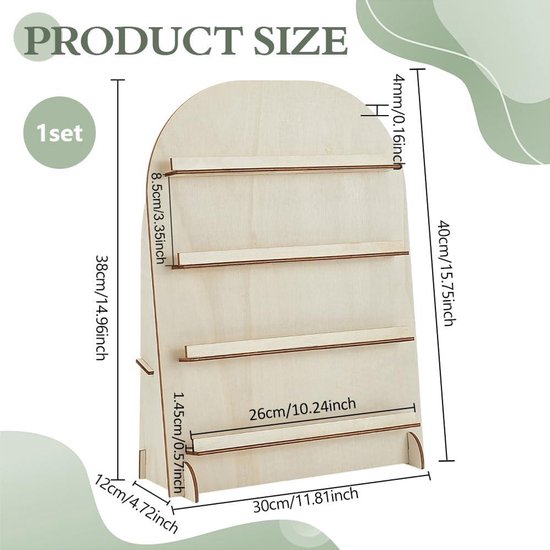 NBEADS 4-Tier Houten Oorbel Display Stand, 28 Gaten Houten