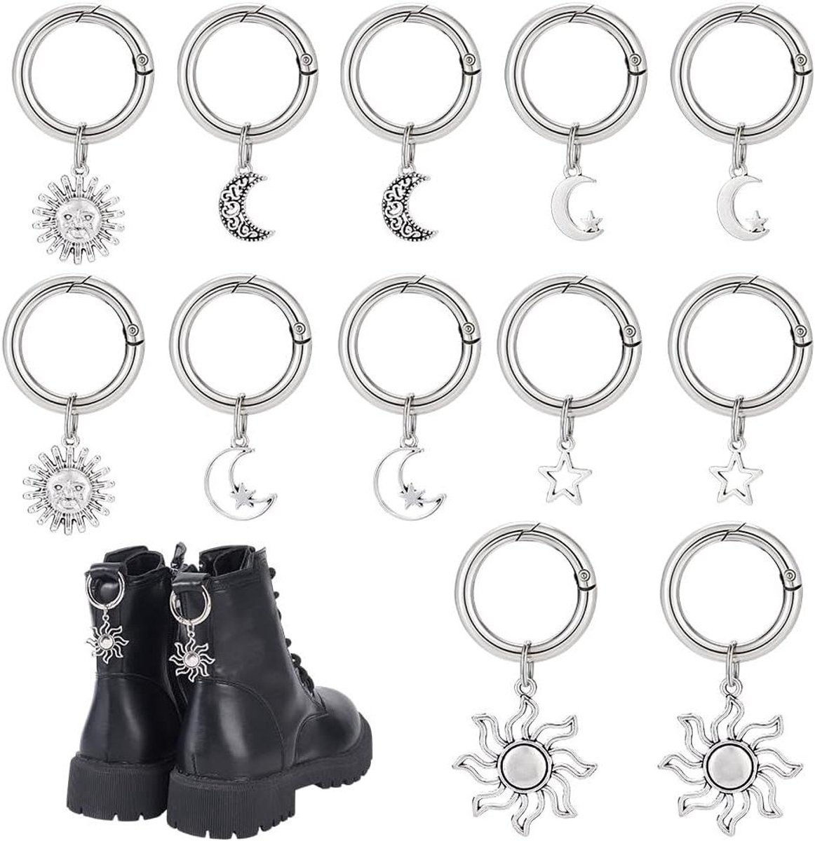 Allecto plus Schoen Charms Zon Maan Ster Decoratieve Boot Charms Sneakers Sandalen Sleutelhanger