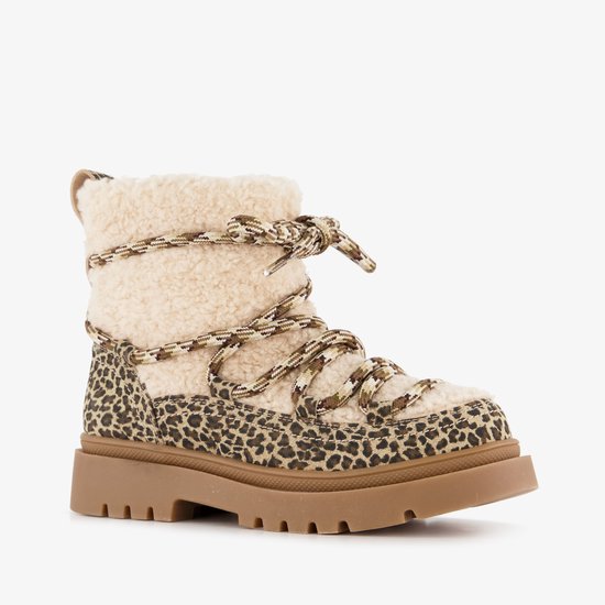 Bottes Teddy fille doublées Blue Box à imprimé léopard - Beige - Taille 35