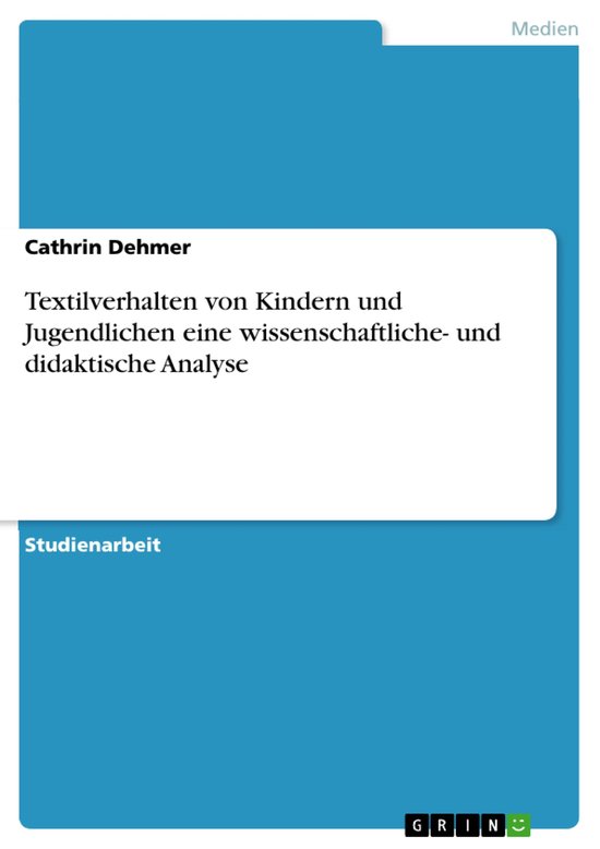Textilverhalten von Kindern und Jugendlichen eine wissenscha ... - cover