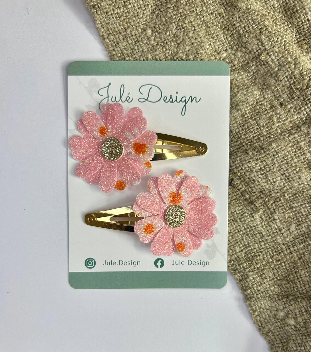Julé Design haarspeldjes Suus bloem roze