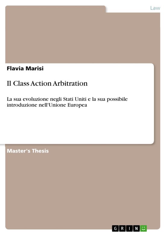 Il Class Action Arbitration - cover