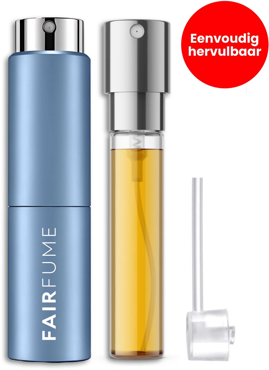 Fairfume - Parfum voor Heren - No. 108 - Geïnspireerd op Designer Parfum - Eenvoudig Hervulbaar – Met Hervulpompje – Travel Spray voor Onderweg – Handig & Compact - Blauw