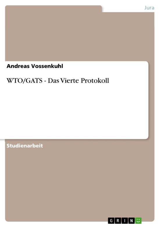 Wto/Gats - Das Vierte Protokoll - cover