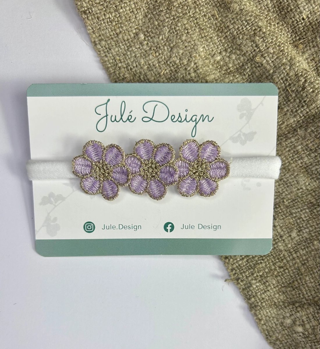 Julé Design haarbandje Jet paars bloem