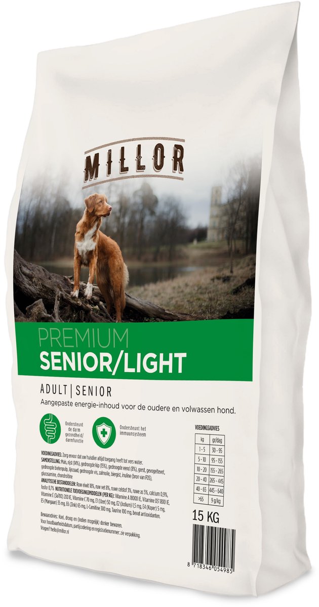 Millor 15 kg Millor premium senior / light hondenvoer