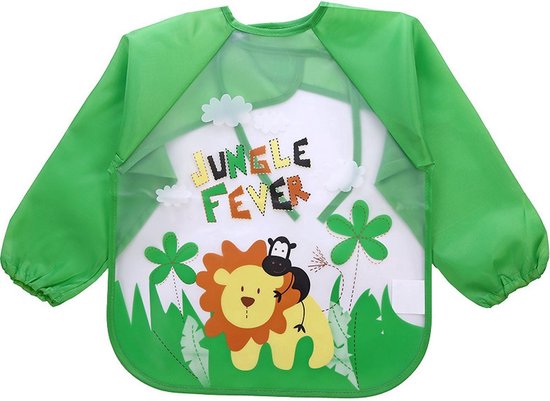 3 Stuks - Baby Slabbetjes met Mouwen - Aapje Leeuw Giraf - Waterproof - Waterdicht - Slab - Knutselschort - Leeftijd: 9 maanden - 2,5 jaar van Merkloos — afbeelding 4