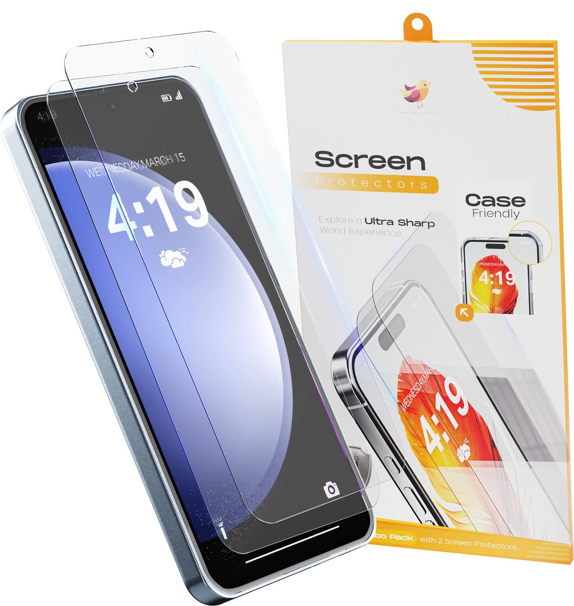 Solutionss4 Screenprotector geschikt voor Samsung Galaxy S23 FE – Case Vriendelijk