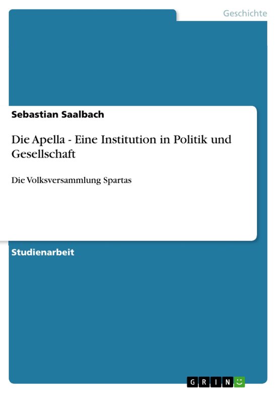 Die Apella - Eine Institution in Politik und Gesellschaft - cover