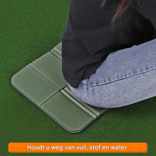 Gsedaox-Zitmatje-2 stuks-Opvouwbaar-Isolerend-Waterdicht-Kampeer zitmatje-Wandel zitmatje-Outdoor zitkussen-38.9x28 cm-Roze, Legergroen — afbeelding 4
