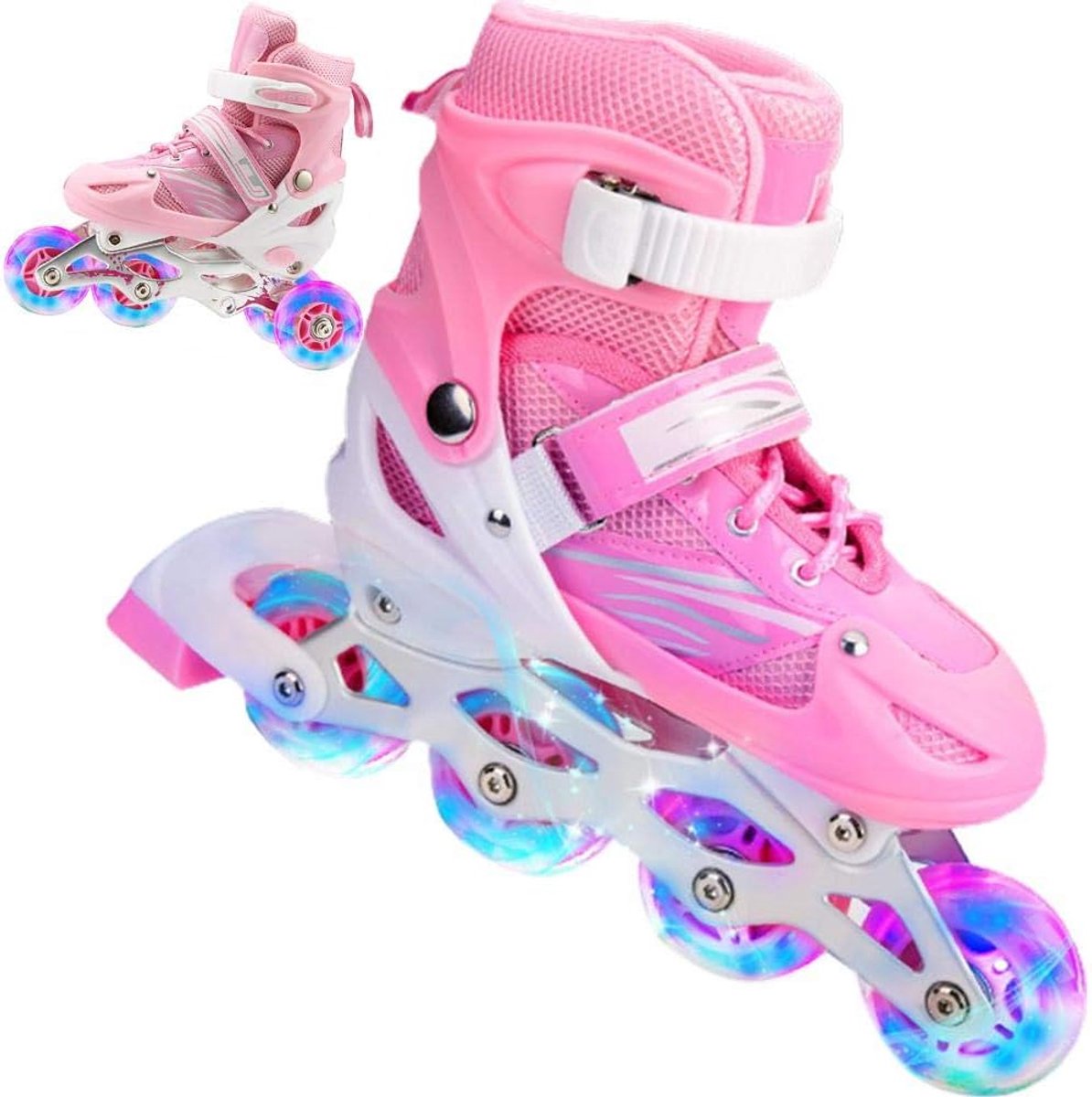 Verstelbare 2-in-1 Rolschaatsen met Knipperende Wielen voor Kinderen en Volwassenen
