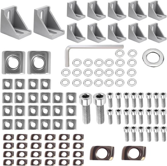 Hoekverbinder, 5 stuks heavy duty hoek 90 graden roestvrij staal hoek klem connector 125 x 125 x 20 mm gathoek houten connector bouwhoek balkhoek met schroeven voor tafel, stoel, boekenkast