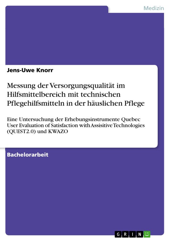 Messung der Versorgungsqualität im Hilfsmittelbereich mit t ... - cover