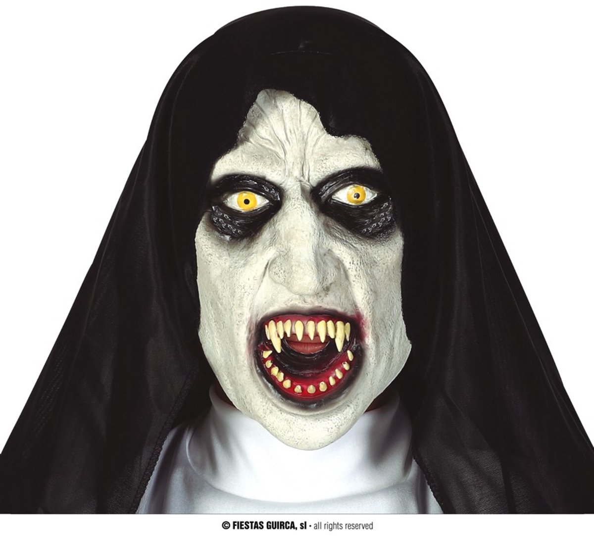 Fiestas Guirca Verkleedmasker Creepy Non Latex Wit/zwart One-size