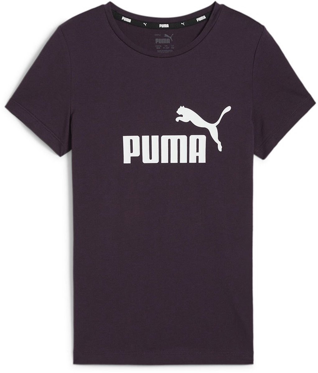 Puma Ess Logo T-shirt Met Korte Mouwen 4-5 Years Meisjes Midnight Plum