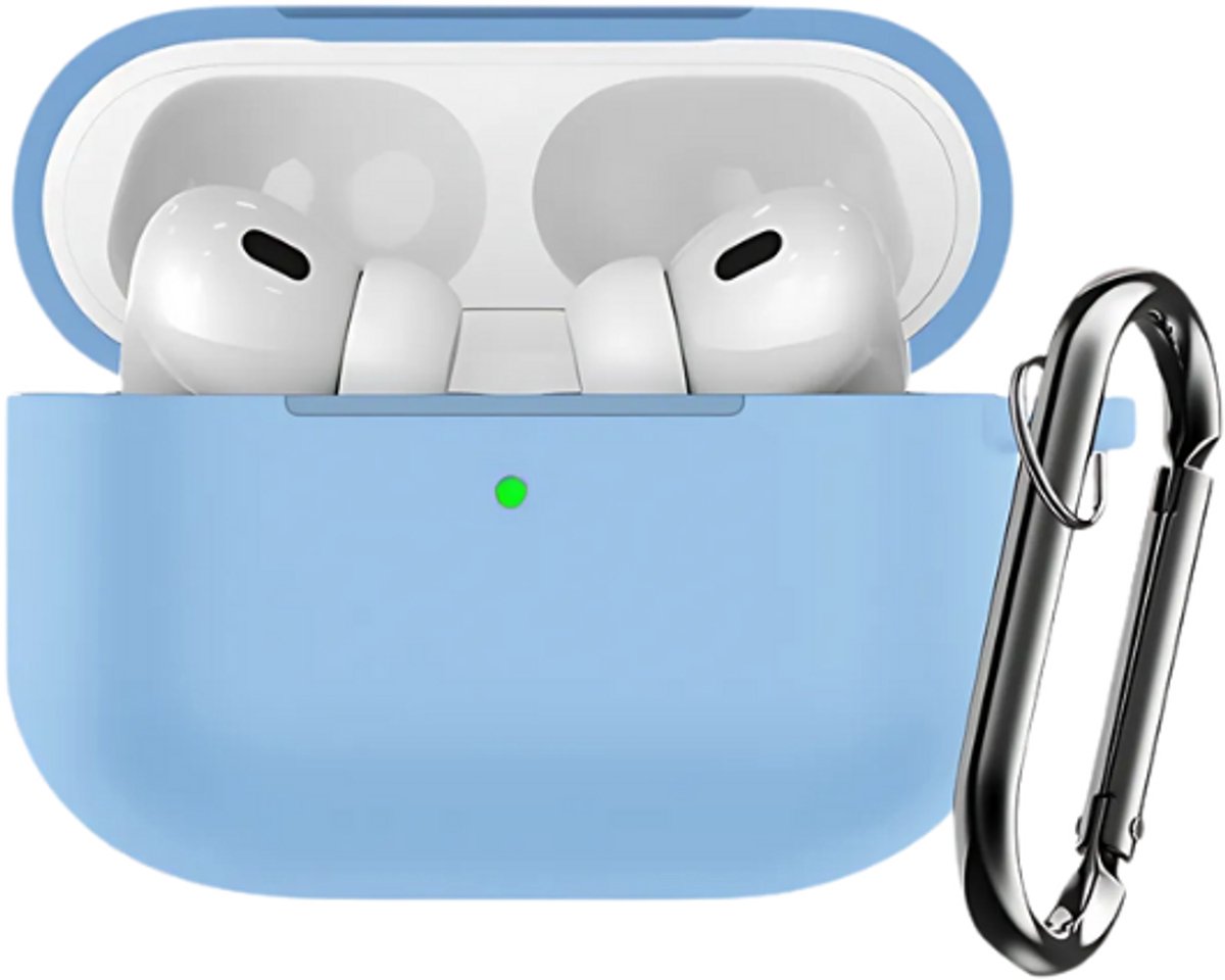 okido - Hoesje geschikt voor Airpods Pro 3 - Silliconen case voor Airpods - Licht Blauw - Case geschikt voor Apple AirPods Pro 3 - Airpods hoes