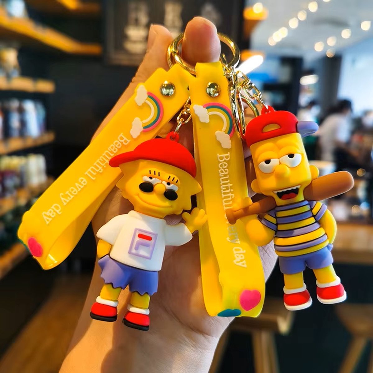 Happy Trendz® 2 Sleutelhangers Bart en Hoomer | Cartoon | Must Have | Cartoon Family Dad / Son