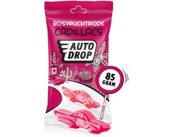 Autodrop - Snoep - Bosvruchtrode Cadillacs - 1 zakje - 85 gram