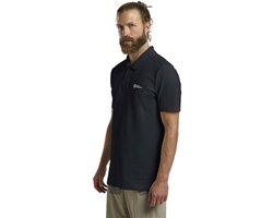 Jack Wolfskin Essential Korte Mouw Poloshirt Blauw,Zwart L Man