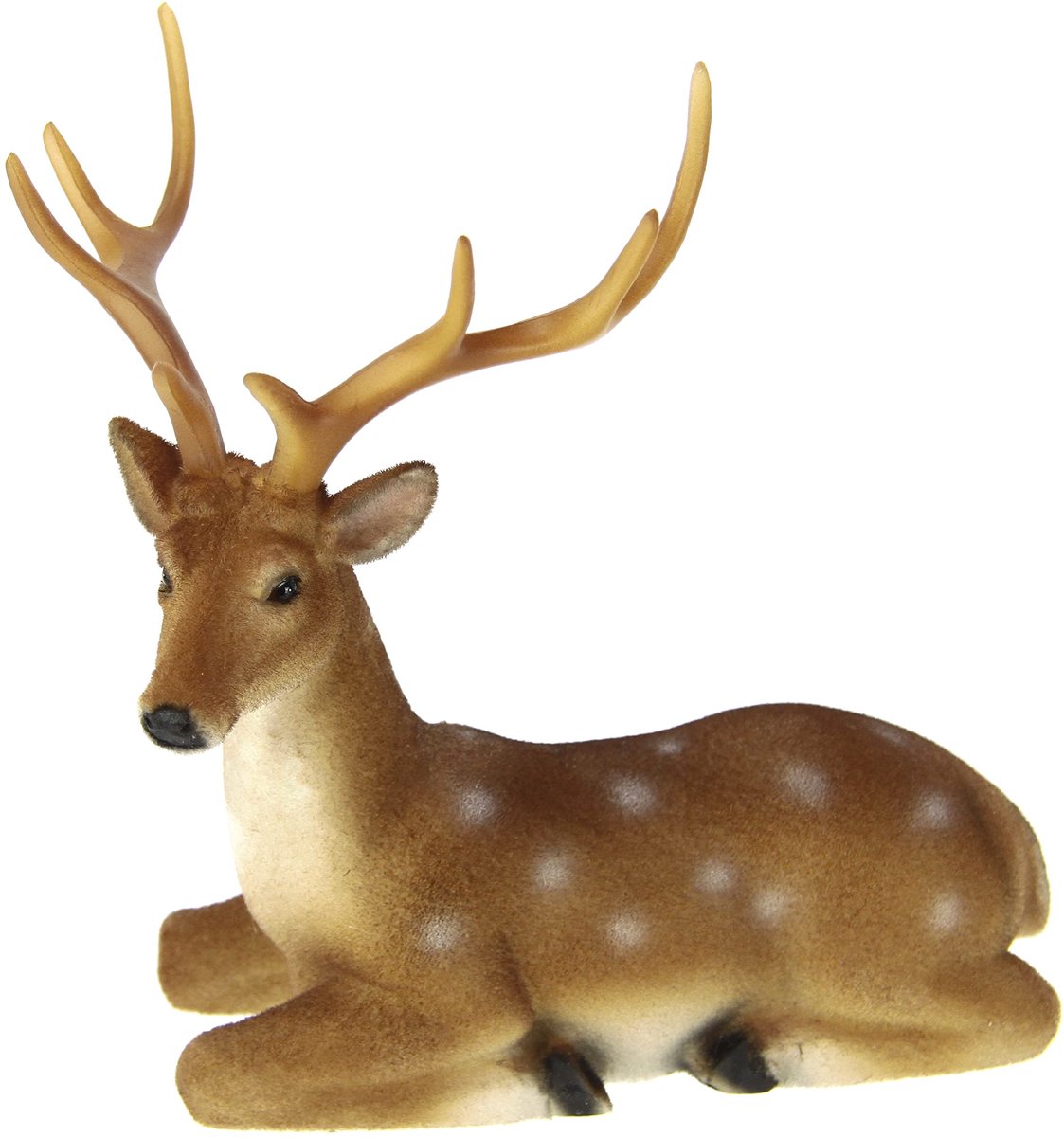 Ibenzoa Stijlvolle dierenfiguur met hertengewei voor sfeervolle winterdecoratie Bruin