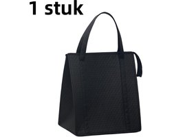 1 stuk - Isolatiezak - Isolatiezak met reliëfpunt van non-woven materiaal - Draagbare boodschappentas barbecue-ijspakket verdikte aluminiumfoliezak - zwart