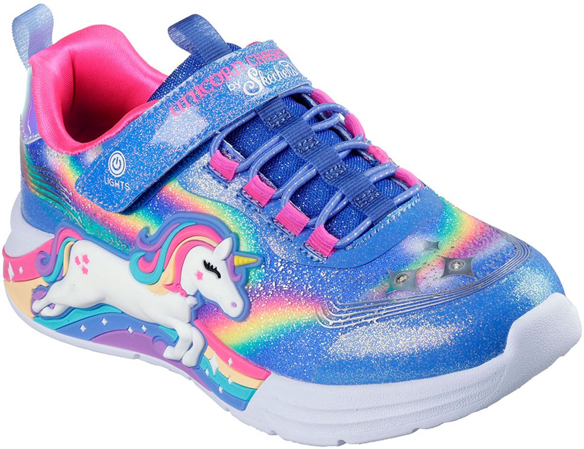 Skechers Unicorn Chaser Blue Sparkle Mesh / Multi Trim