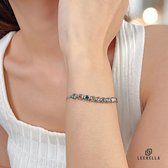 Leerella Schitterende Zilverkleurig RVS Armband met Regenboog Cubic Zirconia - Dames Sieraad voor Elke Dag