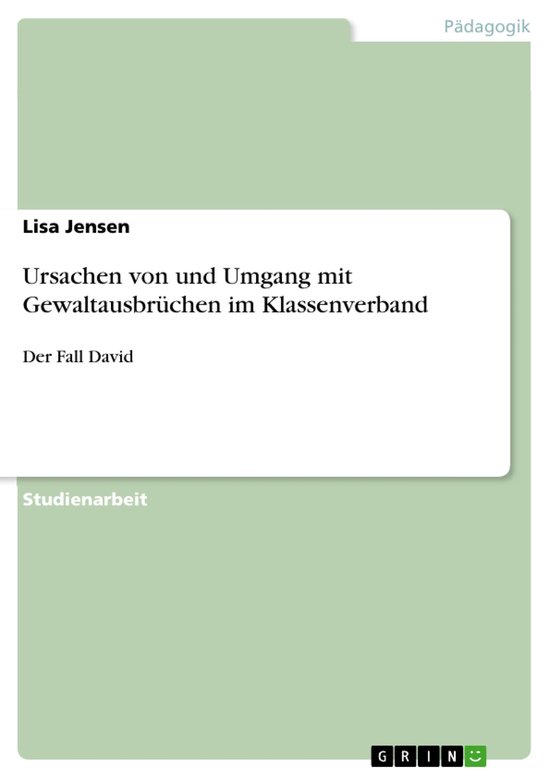 Ursachen von und Umgang mit Gewaltausbrüchen im Klassenverb ... - cover