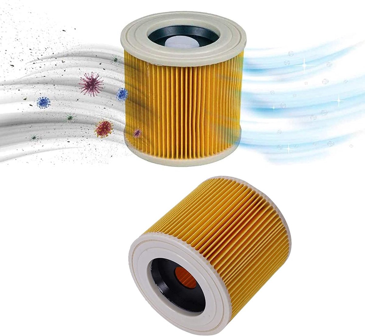 Stofzuigeronderdelen - Stofzak - Accessoires - HEPA-filter katoen - geel - 2 STUKS