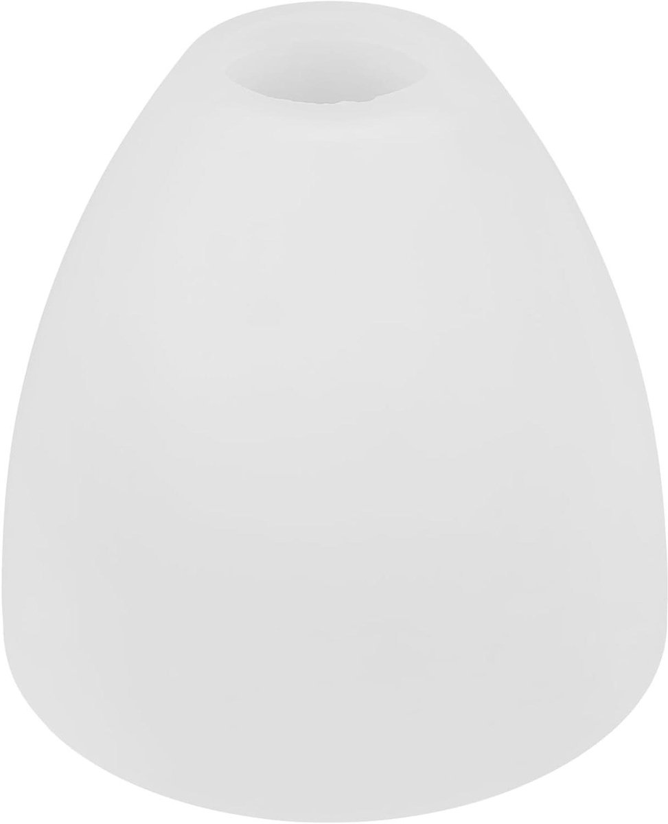 Allecto plus - Witte klokvormige glazen lampenkap voor E27 lamp - Decoratieve vervanging voor woonverlichting