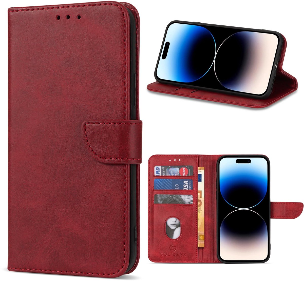 Solidenz hoesje - Geschikt voor Apple iPhone 17 - Bookcase - Rood