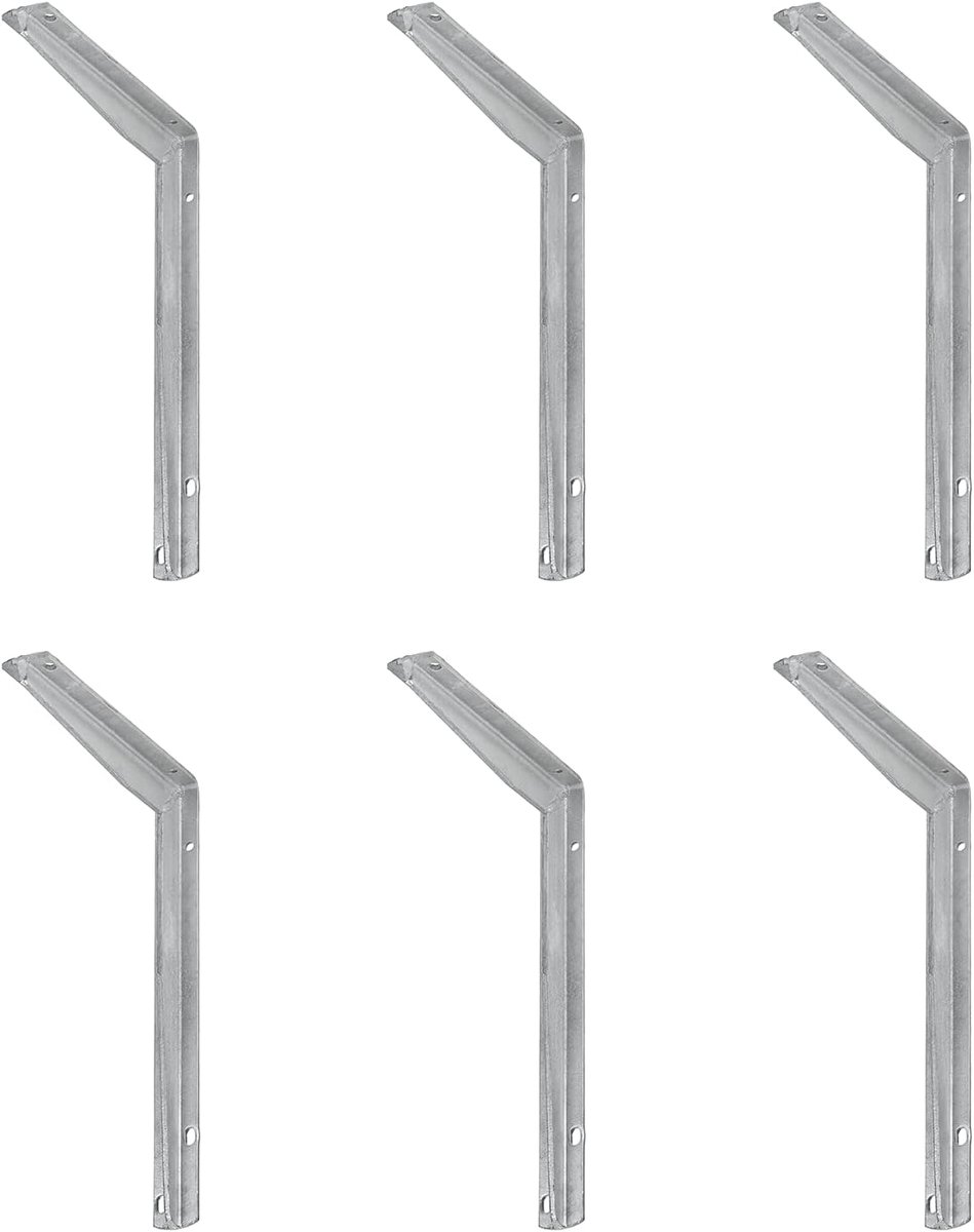 siwitec T-profielconsole 300 x 550 x 40 mm van thermisch verzinkt staal in een set van 6, plankconsole, zware console met een draagvermogen van 300 kg