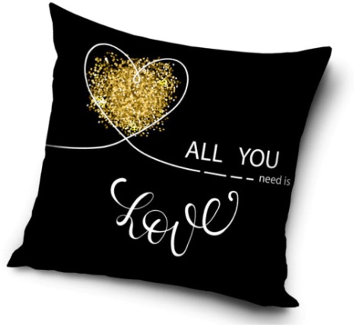 Love Love, kussensloop 40*40 cm Zwart