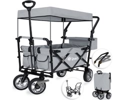 Rijoka Luxe Opvouwbare Bolderkar/Bolderwagen | Met Dakje en Draagtas | Light Gray