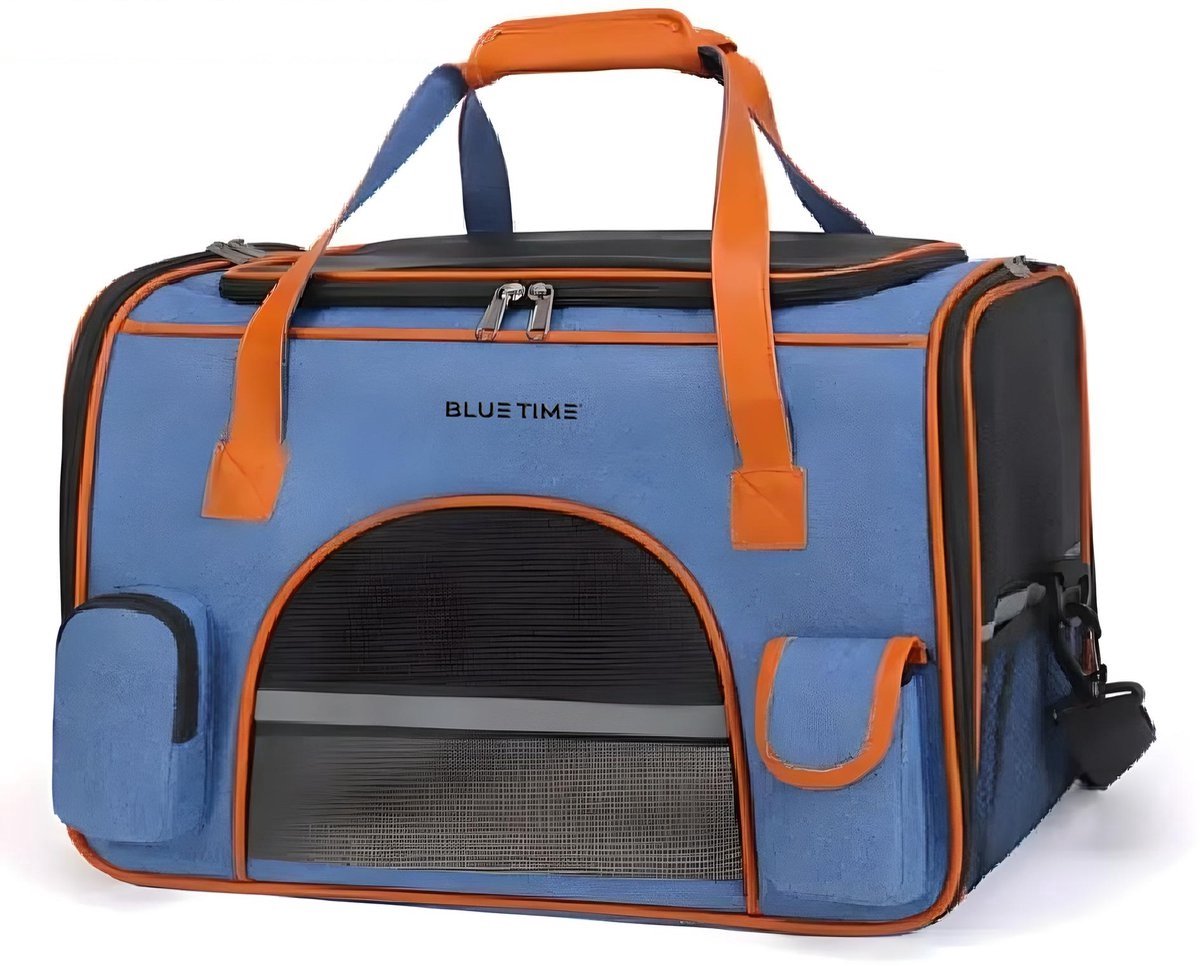 Bol.com BlueTime - Draagtas Hond - Draagtas Kat - Hondentas - Kattentas - Reismand kat - Reistas hond - Draagzak kat - Reistas k... aanbieding