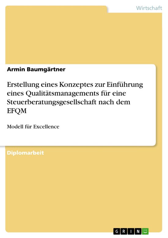 Erstellung eines Konzeptes zur Einführung eines Qualitätsm ... - cover