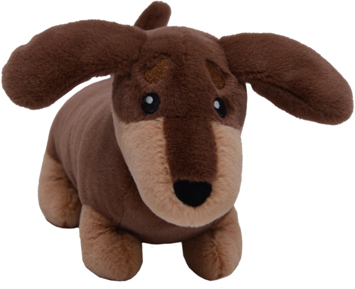 Animal Boulevard WOOFLES - Hondenknuffel - Teckel met pieper en crunchy - 25 cm