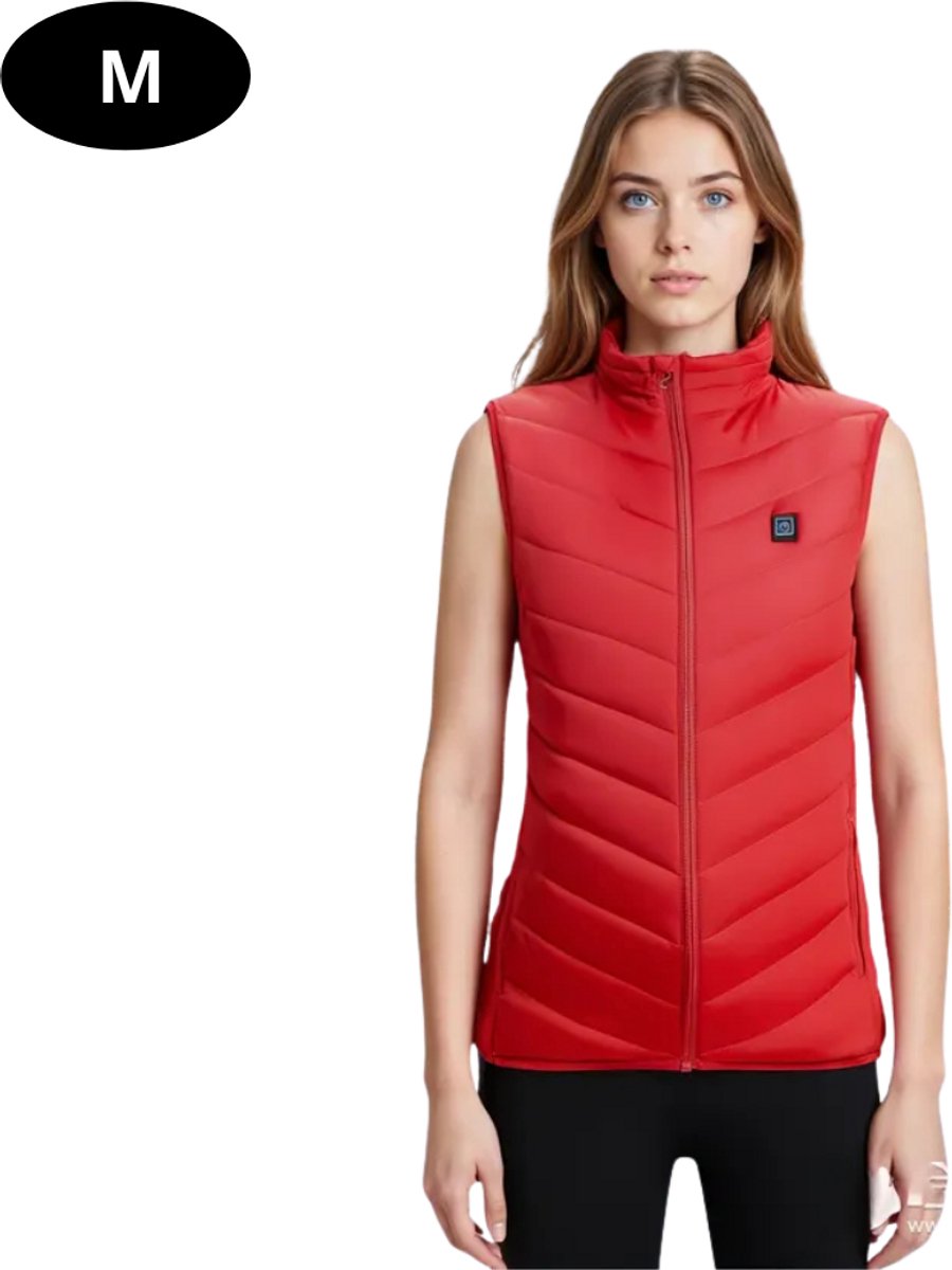 Livano Verwarmde Bodywarmer Heated Vest Elektrische Bodywarmer Extra Warm Water Afstotend Oplaadbaar Dames Rood