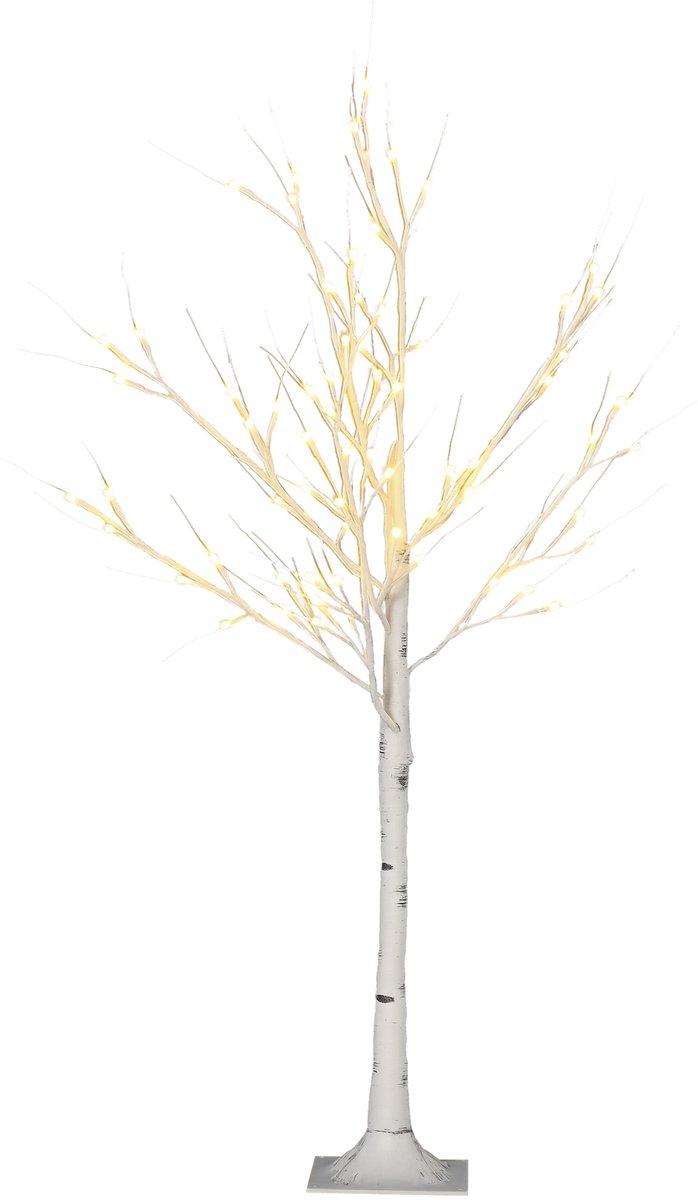 HOMCOM-Light Up Tree-17x17x120cm-PP-Wit