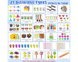 Allecto plus - Gadget Verjaardagscadeau voor Kinderen, 190 Stuks, Piñata Speelgoed Feest - Gesorteerd Speelgoed, Cadeau voor Einde Feest