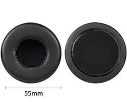 Universele ronde stereokoptelefoonhoes, schuimhoes, oorkappen, vervangingsaccessoires voor hoofdtelefoons-zwart 55mm