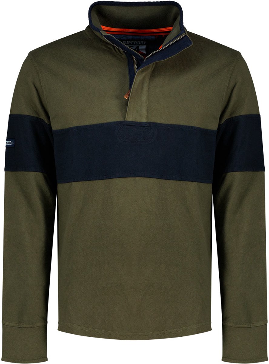 Superdry Classic Rugby Henley Lange Mouw Poloshirt XL Man Groen
