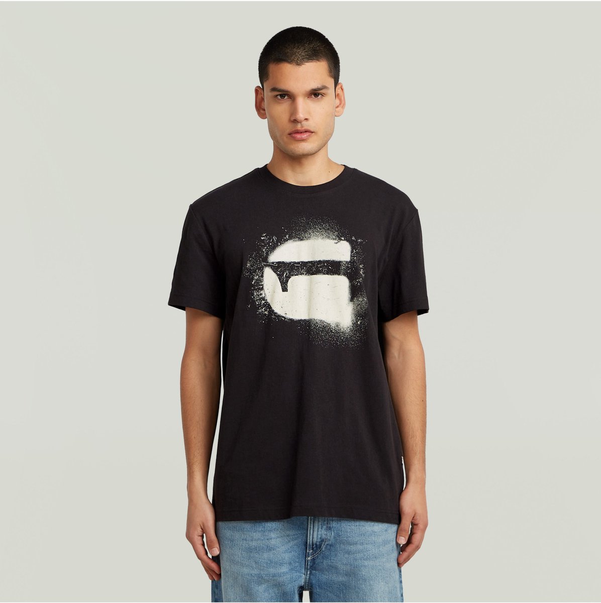 G-Star T-shirt Spuitembleem Zwart