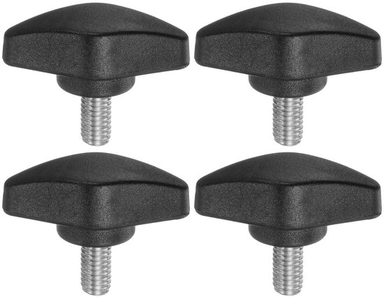 INCREWAY 6 stuks M8 x 25 mm duimschroeven, gekartelde kunststof ster, klemknop met schroeven
