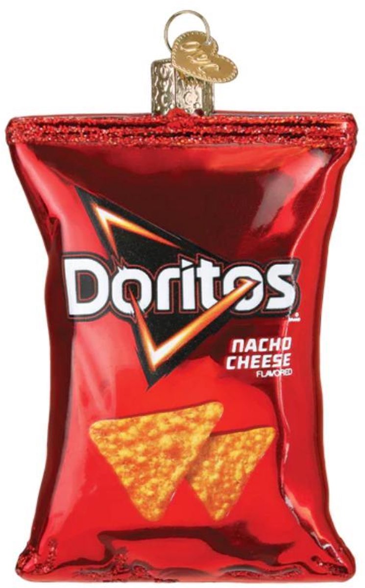 Kerstbal Doritos Nacho Cheese – Handgemaakt glazen ornament van Old World Christmas – 8,5 cm
