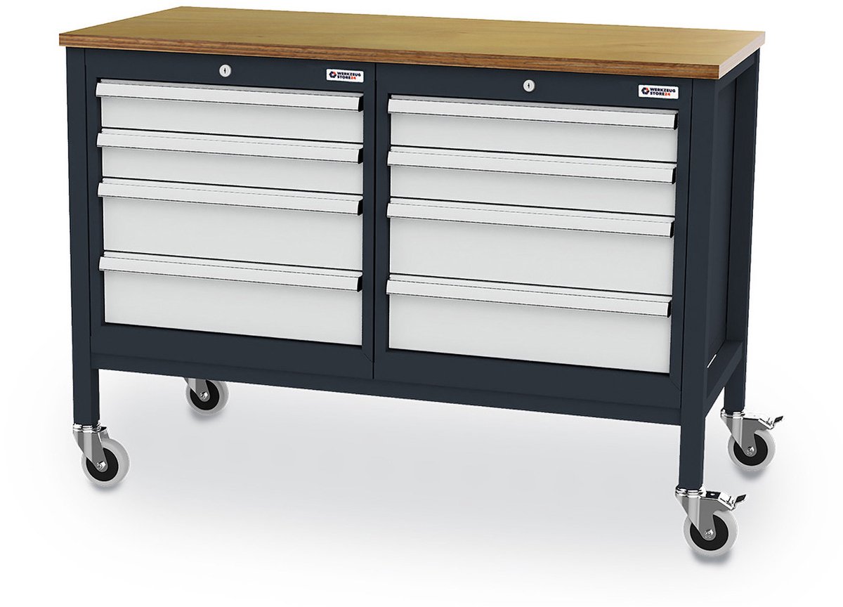 WS24 Mobiele box-type werkbank B x D x H 1300 x 600 x 960 mm - WS...
