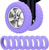 Siliconen Wielbescherming Voor Trolley / Koffer - Geluidsreducerend - Wielbescherming - Reiskoffer Accessoires - Set Van 8 Stuks Paars