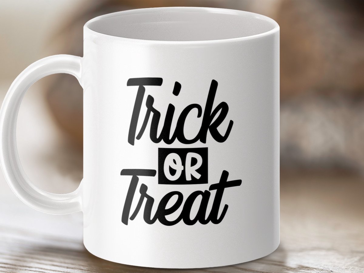 Mok Trick or Treat, Halloween Mok, Herfst Mok, Feestelijke Mok, Cadeau Mok, Koffie Mok, Keramische Mok, Thee Mok, Nieuwigheid Mok