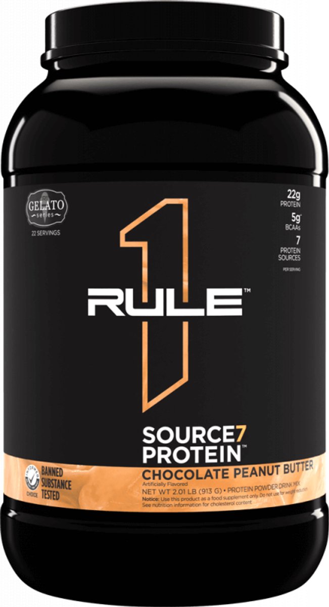Rule1 R1 Source7 Gelato Protein (2lbs) Chocolate Peanut Butter - Eiwitten - Eiwit Mix